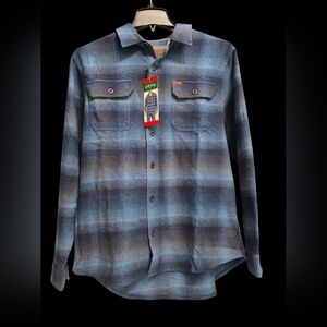 Orvis Men's Blue Plaid Shirt Size Medium